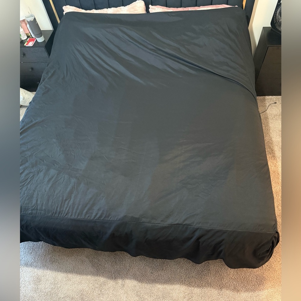 King size Black bed skirt